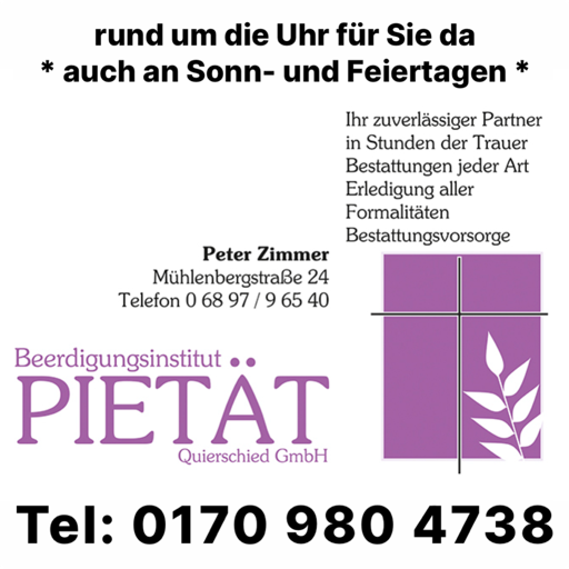 Beerdigungen Friedrichsthal